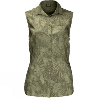 Camisa Jack Wolfskin Sonora Jungle Sleeveless Mujer Verde - Chile PQB953024